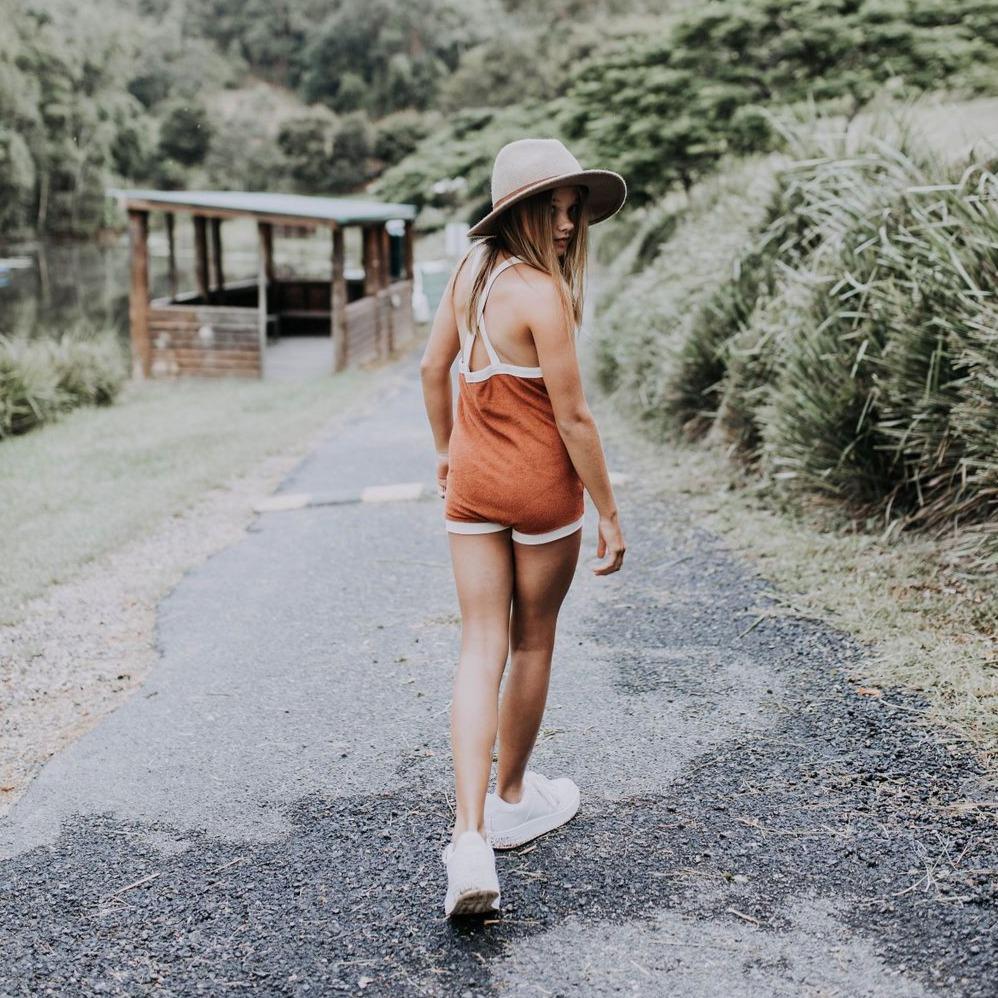 RUST TERRY ROMPER – Duke of London